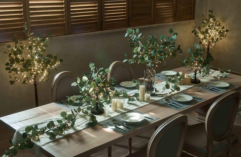 LITBLOOM Lighted Eucalyptus Branches 24IN 36 LED with Timer Battery Operated Lit Artificial Greenery for Wedding Party Home Spring Decoration Indoor Outdoor - Image 5